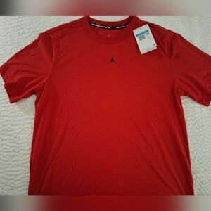 Jordan Sport Men’s Red Crew Short-Sleeve T-Shirt with Black Jumpman